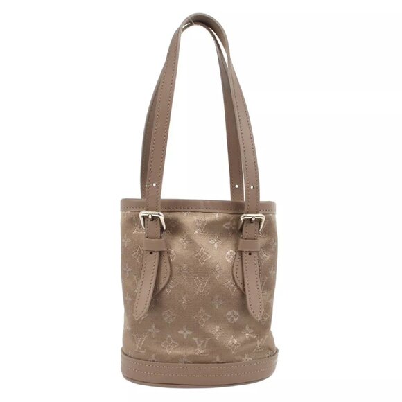 Louis Vuitton Beige Monogram Satin Little Bucket Handbag - Picture 1 of 7
